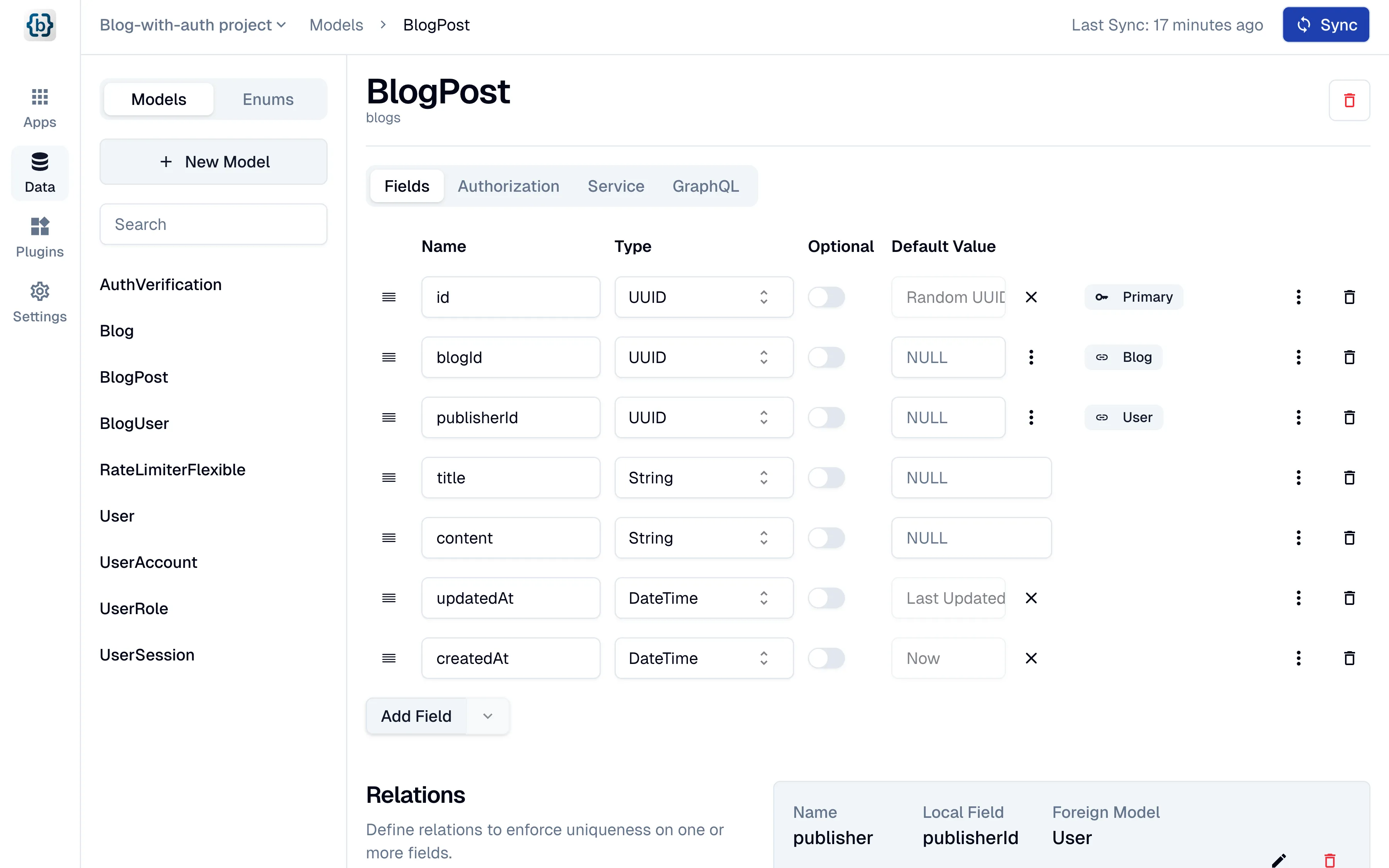 Baseplate data model editor