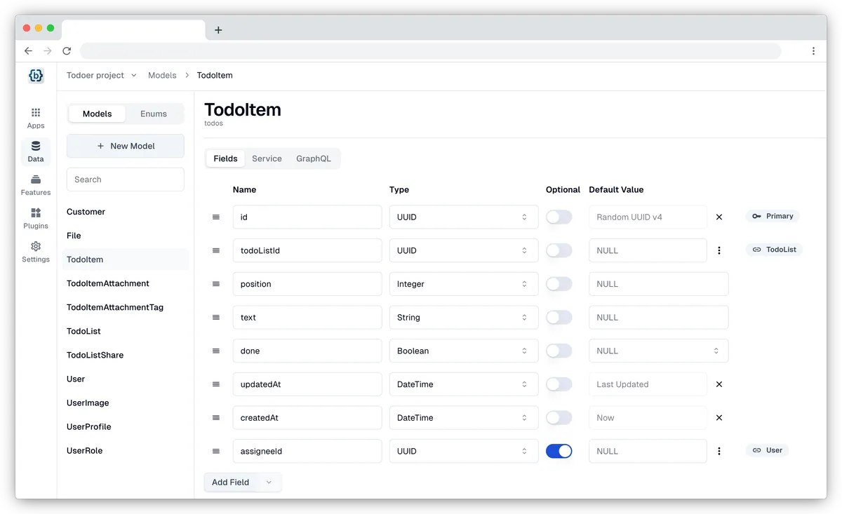 Baseplate Configuration Interface